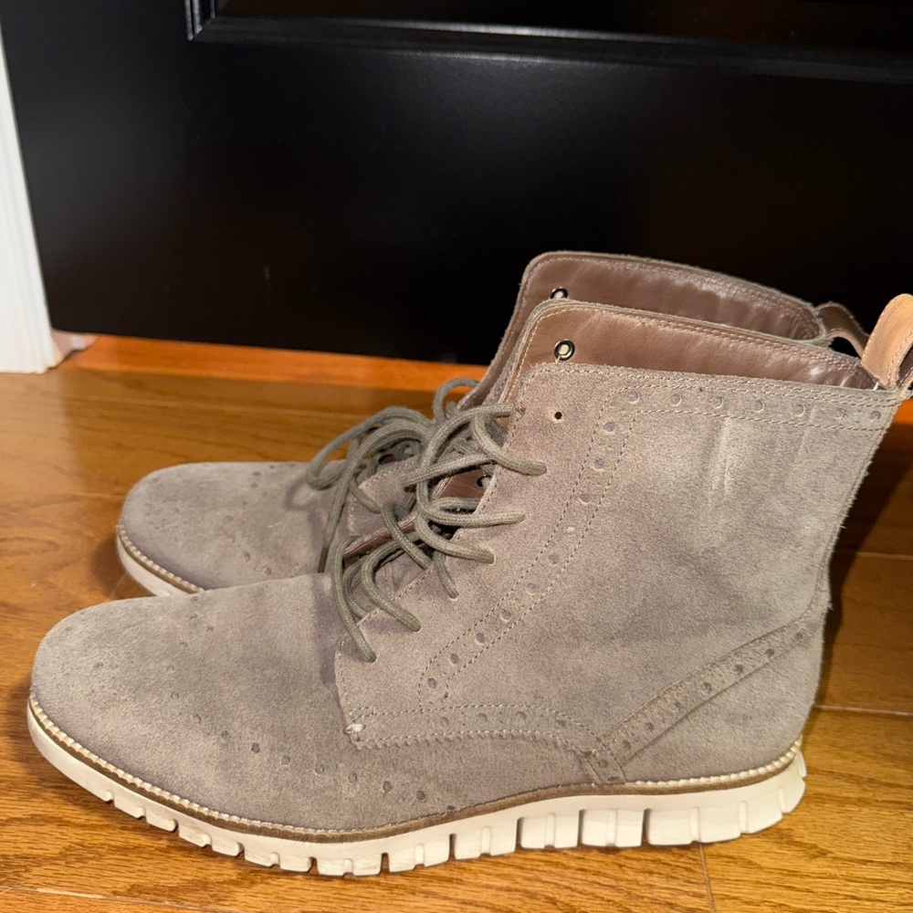 Cole Haan Men's Suede Lace-Up Boots - Gray